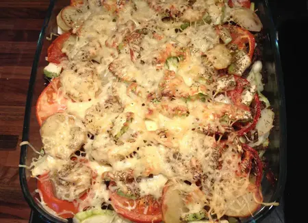 Gratin pomme de terre courgette tomate