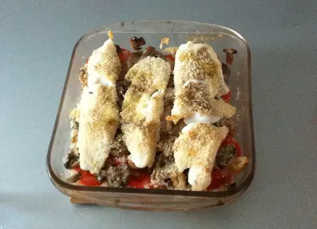 Cabillaud à la tomate et aux champignons
