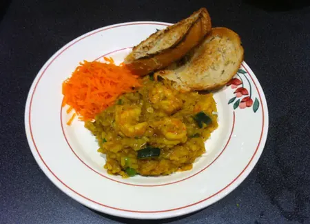 Risotto aux crevettes et petits légumes