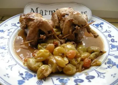 Cailles aux deux raisins et au muscat doux