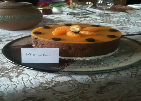 Bavarois chocolat, coco et mandarine