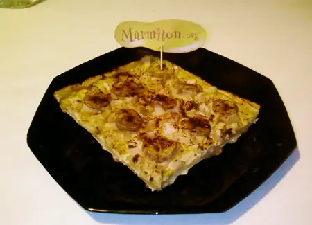 Délicieuse tarte pommes bananes et sa crème patissière