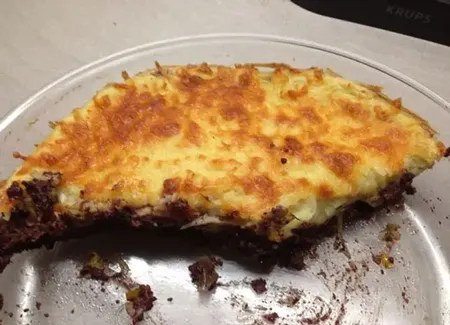Hachis parmentier de boudin noir et ses légumes