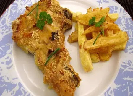 Côtes de porc moutardées au parmesan