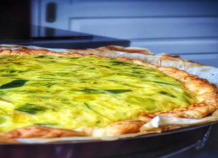 Quiche aux poireaux miel-curry