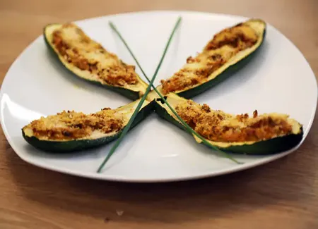 Courgette farcie au maquereau et au fromage frais