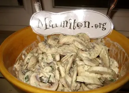 Salade de champignons crus à la crème