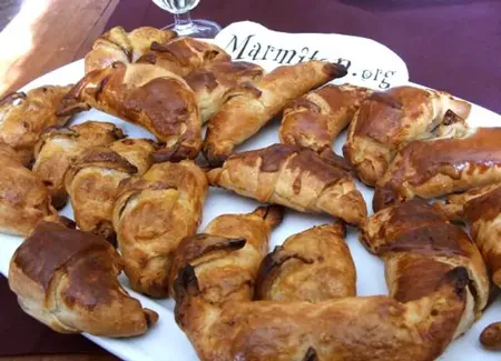 Croissants au boudin et à la compote de pommes poivrée(37ème rencontre)