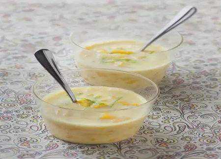Soupe glacée de mangues au parfum des îles
