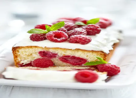 Cake au thé et à la framboise