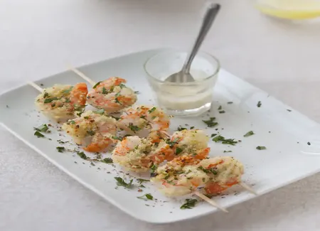 Brochettes de gambas au grill