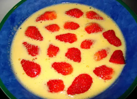Bananes et fraises au sabayon