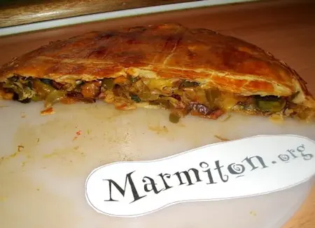 Tourte des 4 p (poireaux et 3 poivrons)