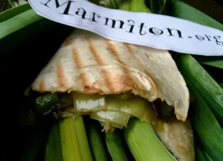 Quesadillas aux poireaux ( wraps chauds)