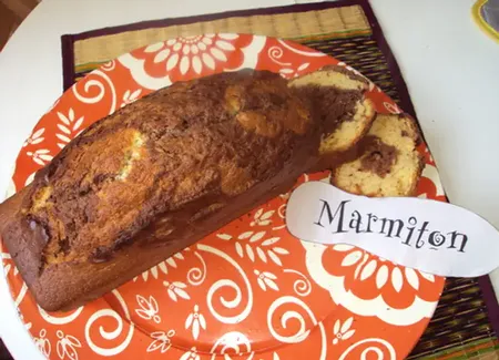 Gâteau marbré au cacao et sucre vanillé