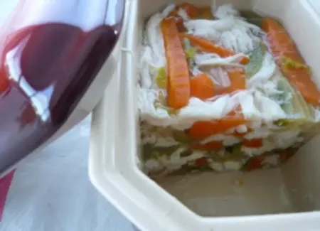 Terrine d'aile de raie, carottes et céleri