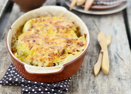 Gratin de chou-fleur à la crème d'oignon