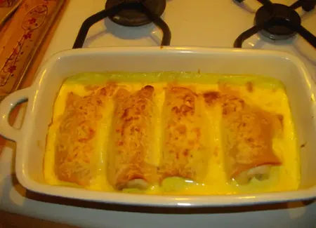 Endives au jambon de poulet sauce light
