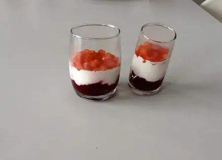Verrine de betteraves au fromage blanc facile