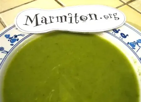 Potage de champignons et fanes de radis