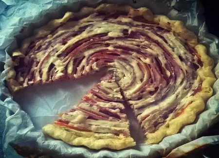 Tarte fleur jambon légumes
