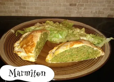 Tourte au boeuf haché et aux petits pois
