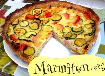 Tarte aux courgettes, crabe et surimi