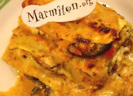 Lasagnes aux légumes de provence, chèvre et lardons