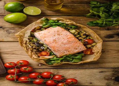 Papillote de saumon à la poêle