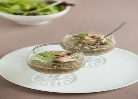 Verrines de lentilles au foie gras