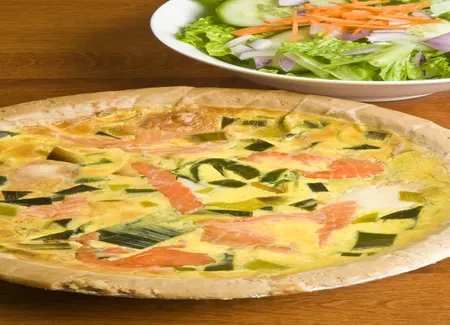 Quiche aux poireaux et saumon frais