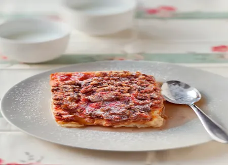 Flan aux pralines rouges