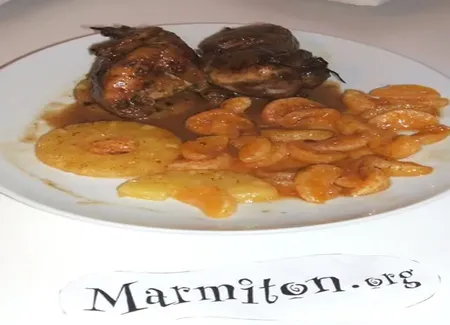 Cailles au pain d'épice clémentines et ananas
