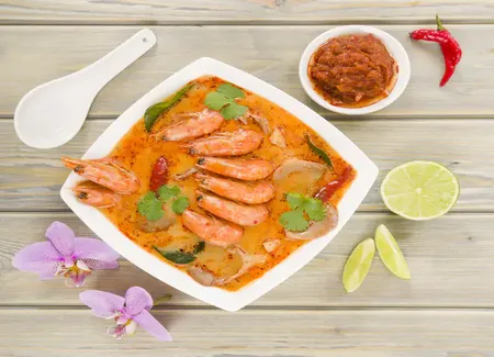 Crevettes curry et coco (thaïlande)