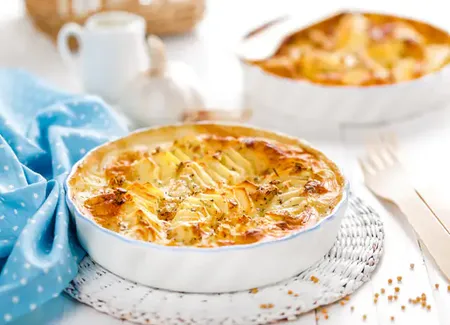 Tarte aux pommes de terre et st-nectaire