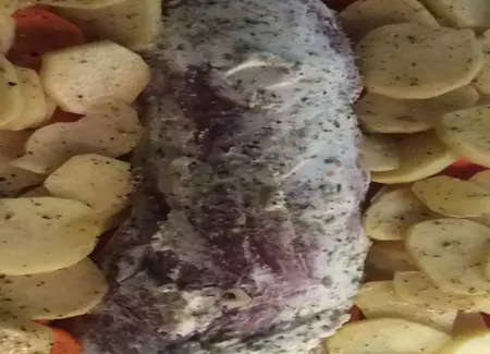 Rôti au fromage ail et fines herbes