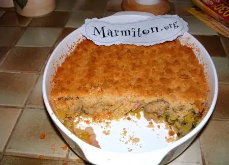 Crumble poireaux mâche et lardons