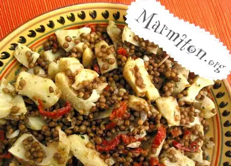 Salade de lentilles rome antique inspirée d'apicius