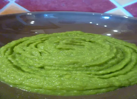 Purée de haricots verts frais