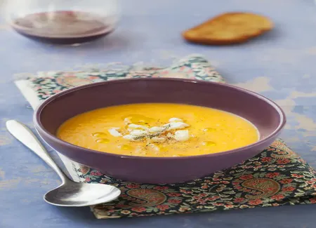 La soupe du lundi soir (potiron - curry - chèvre)