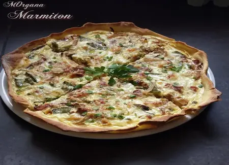 Quiche aux lardons oignons et poivrons