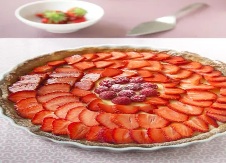 Tarte au chocolat blanc et aux fraises