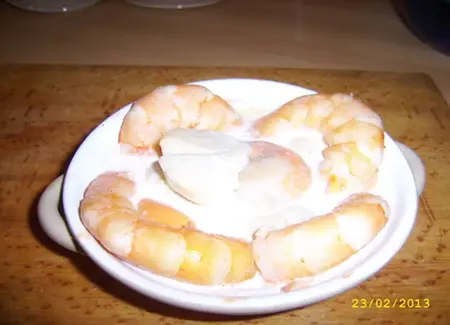Noix de saint-jacques aux gambas