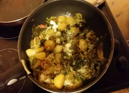 Potée de choux vert pommes de terre et roquefort
