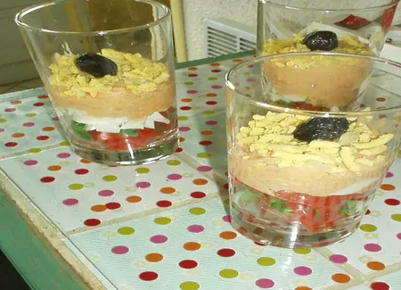 Verrine oeufs mimosa au thon
