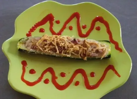 Barquettes de courgettes aux lardons