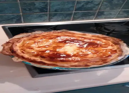 Tourte aux pommes de terre et jambon