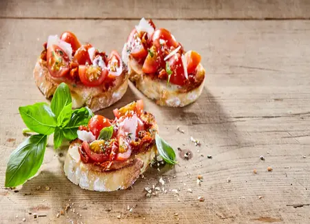 Bruschetta tomates crème de chorizo