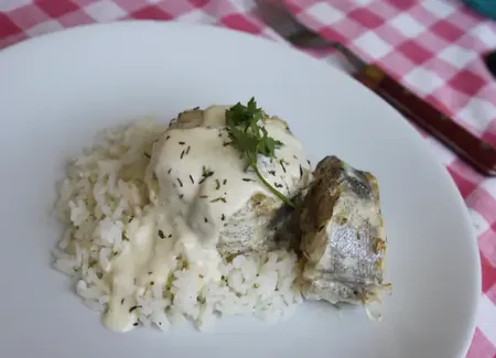 Rondelles de merlan en sauce