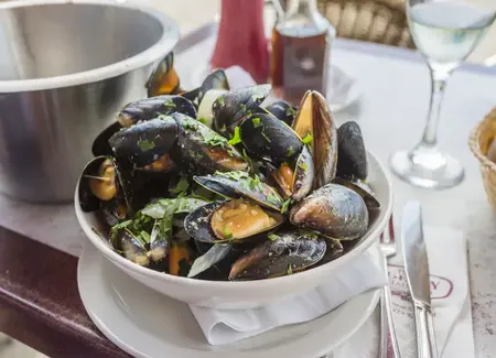 Moules marinières au maroilles
